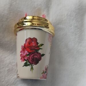 Starbucks Floral Cup with Gold Lid